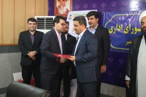 ایین تکریم و معارفه رئیس دادگستری شهرستان بندر خمیر