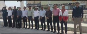 آیین اهتزاز پرچم جمهوری اسلامی ایران در شهرستان خمیر برگزار گردید