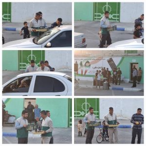 به مناسبت میلاد امام رضا علیه‌السلام ایستگاهی صلواتی‌ در شهرستان‌بندرخمیر برپا شد؛