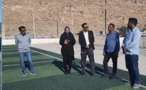 بازدید رئیس اداره ورزش و جوانان شهرستان خمیر از پروژه‌های ورزشی بخش کهورستان