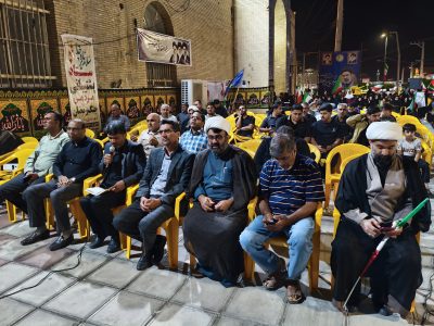 سیوهشتمین شب تجمعات بندرخمیر؛ عزاداری خیابانی برای کودکان میناب و بیعت مردمی با رهبر انقلاب